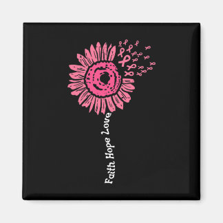 Aimant Faith Hope Love We Wear Rose Ribbon Cancer du sein