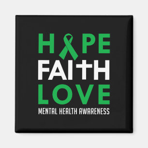 Aimant Faith Love Green Ribbon Sensibilisation à la santé