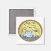 Aimant Faith Move Mountains Christian Design (Recto/Verso)