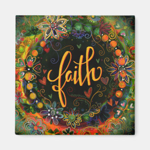 Aimant Faith Plutôt Amusant Floral Moderne Inspirivité