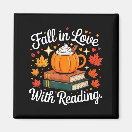 Aimant Fall In Love With Reading Autumn Pumpkin Mug Book  (Devant)