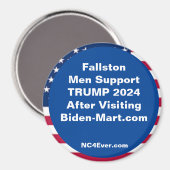 Aimant Fallston Men Support TRUMP 2024 Après Fridge (Recto/Verso)