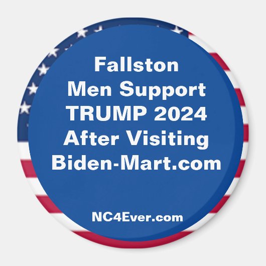Aimant Fallston Men Support TRUMP 2024 Après Fridge (Devant)