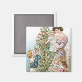 Aimant Famille avec arbre de Noël (Recto/Verso)