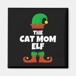 Aimant Famille Chat Maman Elf Noël Correspondant Pj Pajam