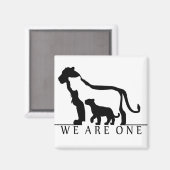 Aimant Famille de lion (version blanche) (Recto/Verso)