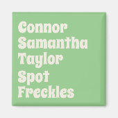 Aimant Famille de menthe et nom d'animal de compagnie rét (Devant)