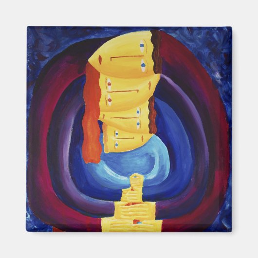 Aimant Famille Ensemble Moderne Peinture Portrait Art (Devant)