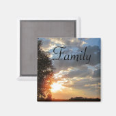 Aimant famille intitulé lever du soleil (Recto/Verso)