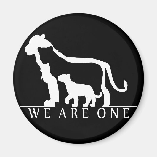 Aimant Famille Lion (version noire) (Devant)