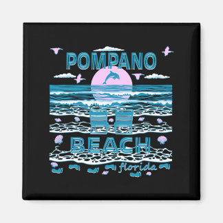 Aimant Famille mignonne amoureuse des dauphins Pompano Be
