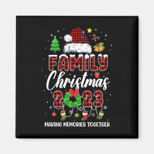 Aimant Famille Noël 2023 Equipe Correspondante Père Noël