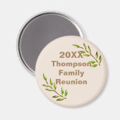 Aimant Famille Réunion Green Tree Branch Keepsaké Memento (Recto/Verso)