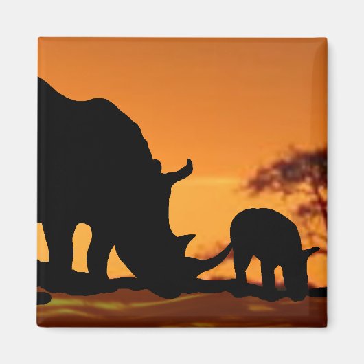 Aimant famille rhino (Devant)