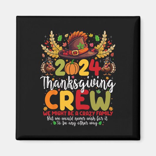 Aimant Famille Thanksgiving 2024 Thanksgiving Crew Turqui (Devant)