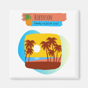 Aimant Famille Tropical Beach Vacances Souvenir