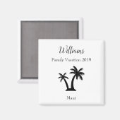 Aimant Famille Tropical Vacances Palm Tree Keepsaké (Recto/Verso)
