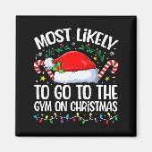 Aimant Family Christmas Most Likely To Go To The Gym On C (Devant)