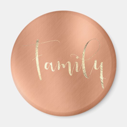 Aimant Family Golden Script Pink Copper Home Planning (Devant)