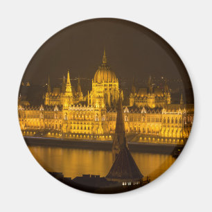 Aimant Famine Parliament Budapest by night