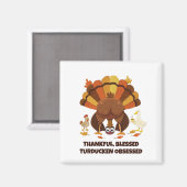 Aimant FANATIQUE DE TURDUCKEN Funny Thanksgiving (Recto/Verso)