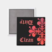 Aimant Fancy Goth fleur de lys damas propre sale (Recto/Verso)