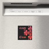 Aimant Fancy Goth fleur de lys damas propre sale (In Situ (Lave-vaisselle))