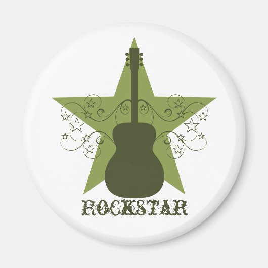 Aimant Fancy Guitare Star Ewirls Magnet, Vert (Devant)