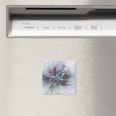 Aimant Fantaisie Abstraite Moderne Fleur Fractale Colorée (In Situ (Lave-vaisselle))
