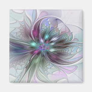 Aimant Fantaisie Abstraite Moderne Fleur Fractale Colorée