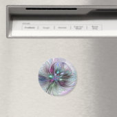 Aimant Fantaisie Abstraite Moderne Fleur Fractale Colorée (In Situ (Lave-vaisselle))