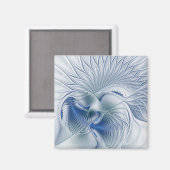Aimant Fantaisie dynamique Abstrait Tons bleus Art fracta (Recto/Verso)