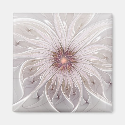Aimant Fantaisie florale, fleur pastel moderne abstraite (Devant)