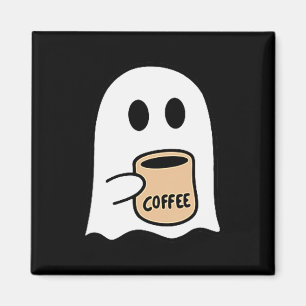 Aimant Fantôme buvant du café Costume drôle d'Halloween C