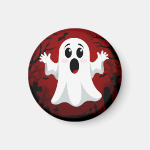 Aimant Fantôme de dessin animé adorable dans un Halloween