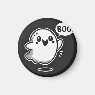 Aimant Fantôme de dessin animé mignon disant Boo