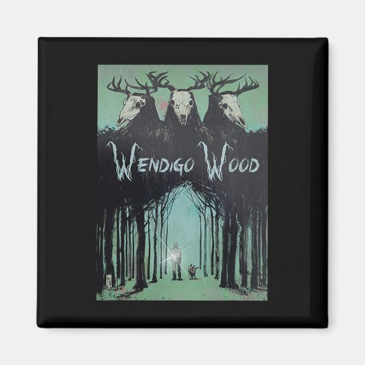 Aimant Fantôme De La Forêt Cryptid Wendigo Bois (Devant)