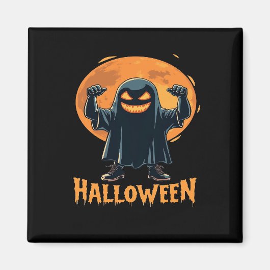 Aimant Fantôme d'Halloween éffrayant avec design de Plein (Devant)