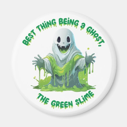 Aimant Fantôme effrayant d'Halloween recouvert de slime v (Devant)