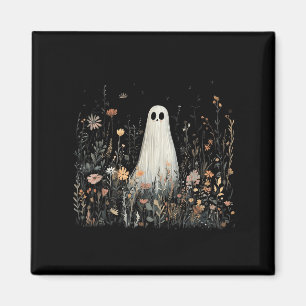 Aimant Fantôme floral vintage Halloween Fantôme dans la f