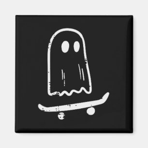 Aimant Fantôme Sur Skateboard Fun Retro Halloween Costume