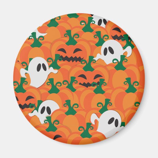 Aimant Fantômes d'Halloween Patch de citrouille hantée (Devant)