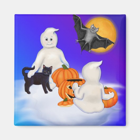 Aimant Fantômes et amis d'Halloween (Devant)
