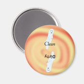 Aimant Fantômes jaune orange tourbillon sale lave-vaissel (Recto/Verso)