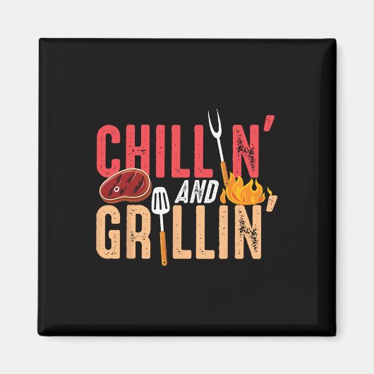 Aimant Farniente et grillades Fête de barbecue (Devant)