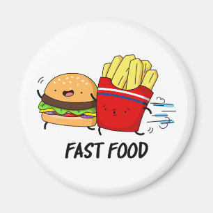 Aimant Fast Food Burger Drôle Et Fries Pun