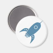 Aimant Fat Retro Rocket Ship Blue (Recto/Verso)