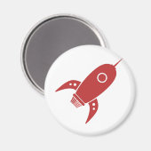 Aimant Fat Retro Rocket Ship Rouge (Recto/Verso)