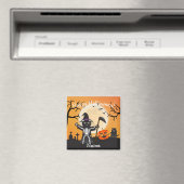 Aimant Faucheuse Halloween Cat Grim (In Situ (Lave-vaisselle))