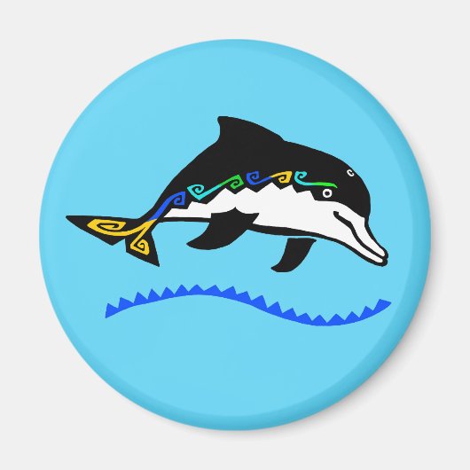 Aimant Faune - Cute DOLPHIN - Nature - Bleu Océan (Devant)